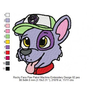 Rocky Face Paw Patrol Machine Embroidery Design 02